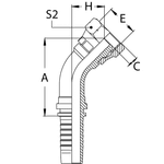 Фитинг DN 12 DK (Г) 22x1.5 (45) (накидная гайка)