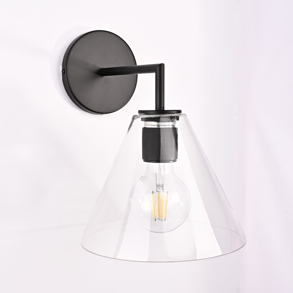 Бра Rh Utilitaire Funnel Shade Single Sconce Black By Imperiumloft
