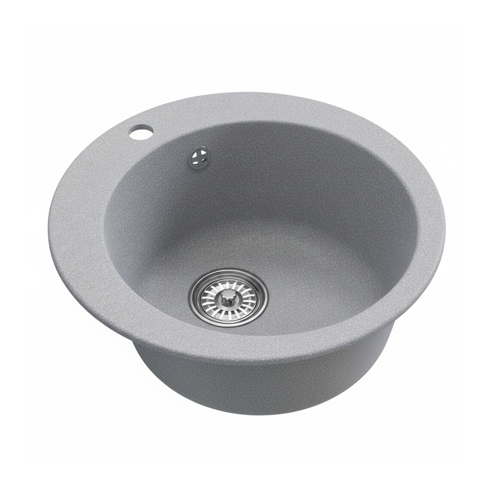 Мойкa ML-GM13 КОМФОРТ круглая, графит (342), 495мм (глуб. чаши 200)