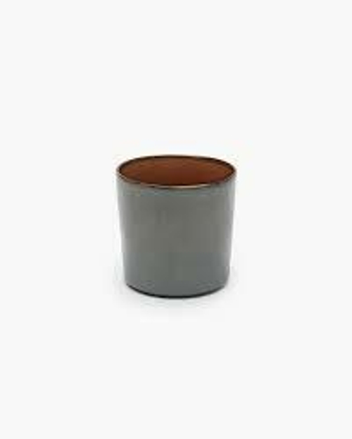 Кружка-цилиндр высокий дымчато-синий/ржавчина коллекция Terres de rêves 7,5х7,5х7,5