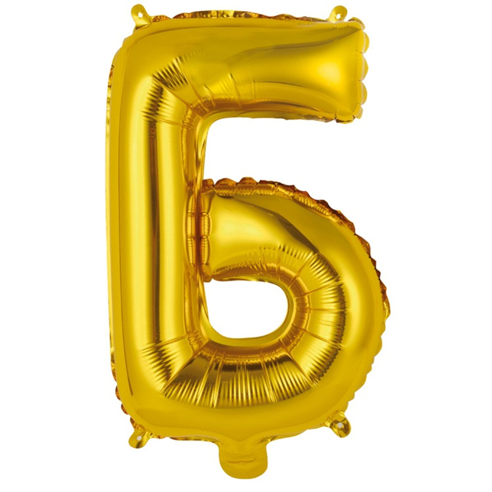 Шар фольгированный Буква Б 35 см (Золотой)