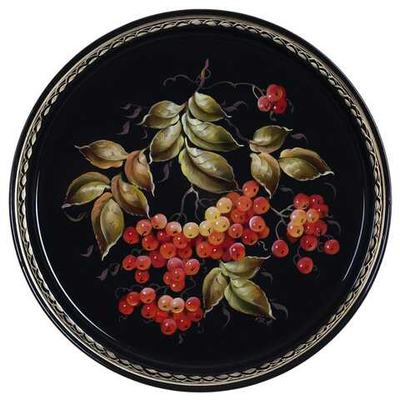 Жостовский поднос декоративный, размер 30 см (A9), металлический