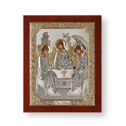 Св. Троица, икона прямоугольная с рамкой, красное дерево 185х235