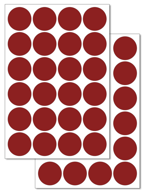Темно-красные виниловые наклейки для маркировки Policomprint М7, 30 мм, 48 шт.