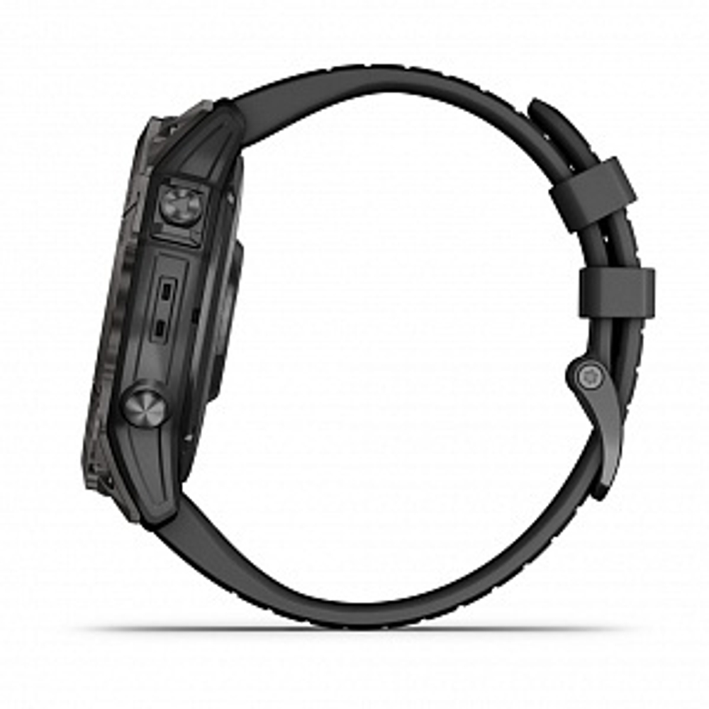 Смарт часы Garmin Epix Pro (Gen 2) Sapphire Edition 51 мм, титановый угольно-серый, DLC, черный силиконовый ремешок