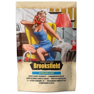 Brooksfield Влажный корм для кошек страдающих лишним весом и стерилизованных с индейкой в соусе