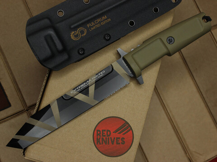 Нож Extrema Ratio Fulcrum - пустынная рукоять, клинок камо черный