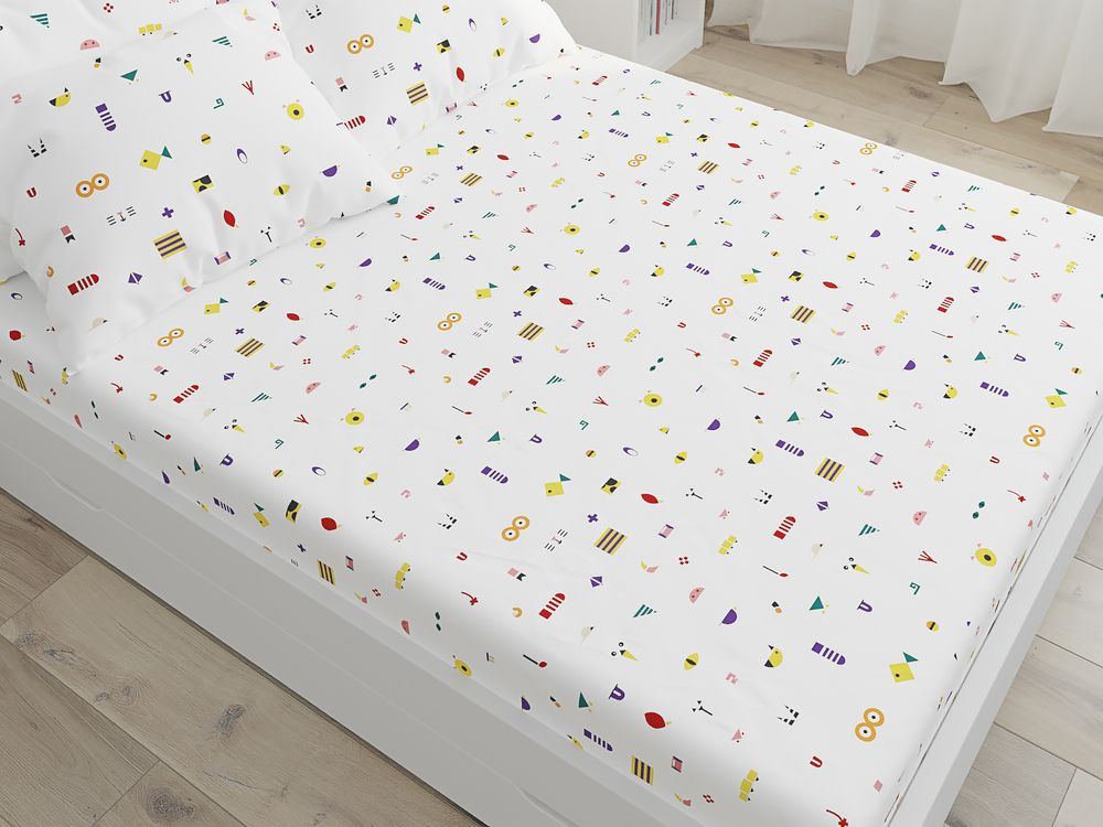 Простынь на резинке Сказка "Маски (компаньон)" 160х200 см, перкаль