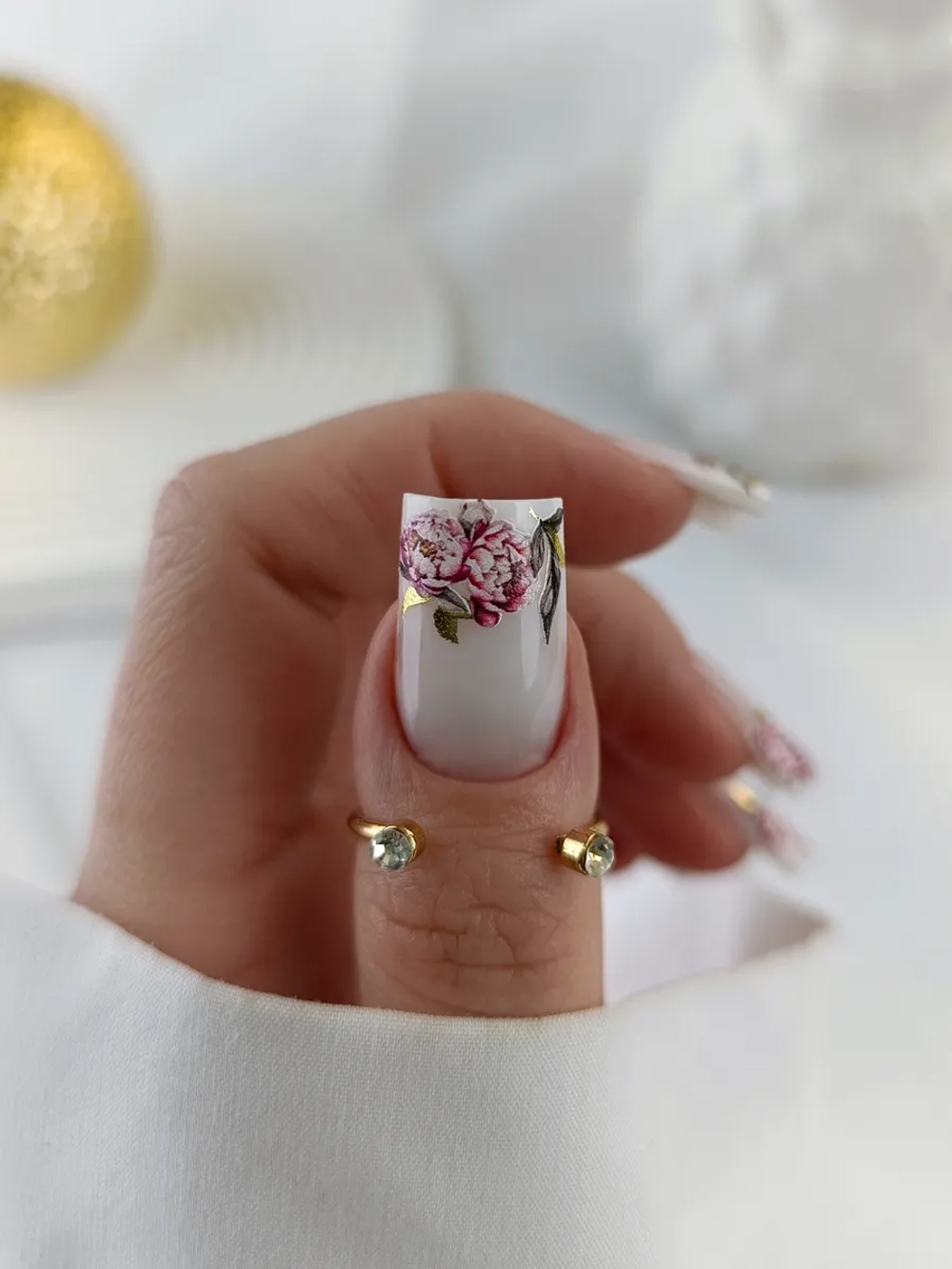 Lucky Rose Слайдеры наклейки для длинных ногтей 421