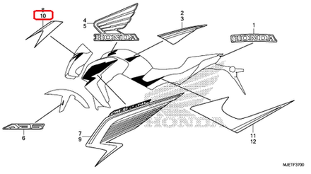 86642-MJE-D40ZC. STRIPE A, L. SHROUD  *TYPE1*