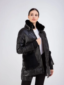 Пальто кожаное из натуральной кожи