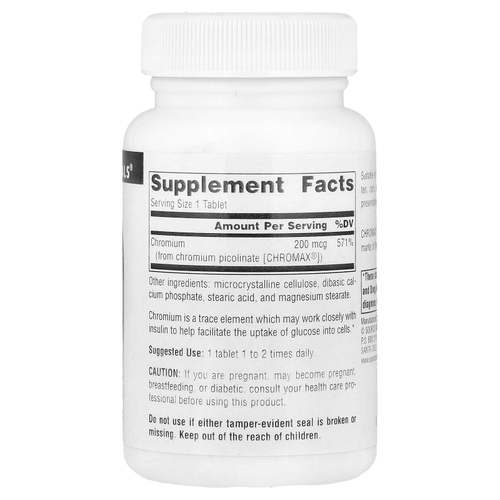 Source Naturals, пиколинат хрома, 200 мкг, 240 таблеток