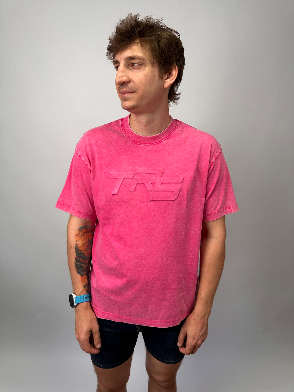 Oversize футболка " TRS " pink