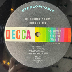 Винтажная виниловая пластинка LP Brenda Lee 10 Golden Years (USA 1966) Dynamite