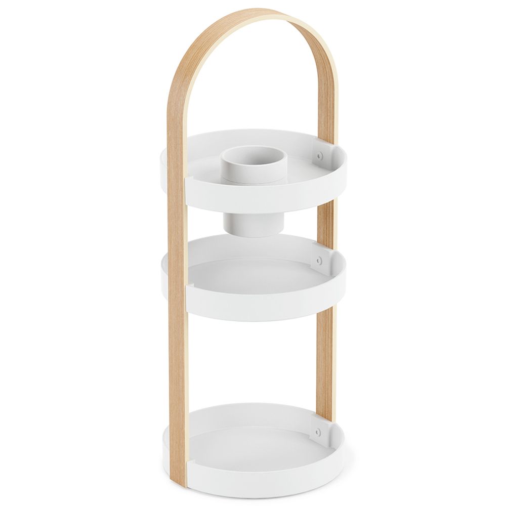 Полка-органайзер Bellwood, белая/натуральное дерево