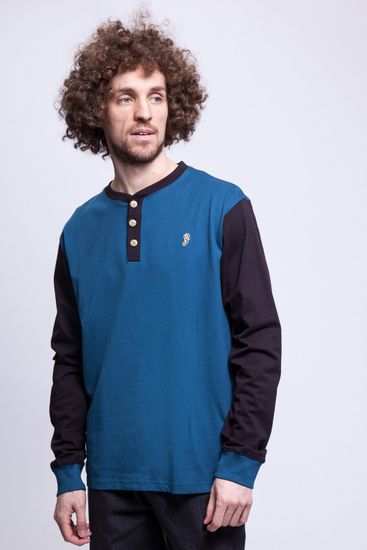 Лонгслив ЗАПОРОЖЕЦ Henley Blue/Black