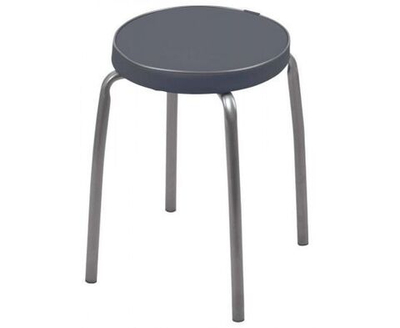 Табурет для кухни НИКА Фабрик 2, мягкое круглое сиденье, темно-серый, 32 см