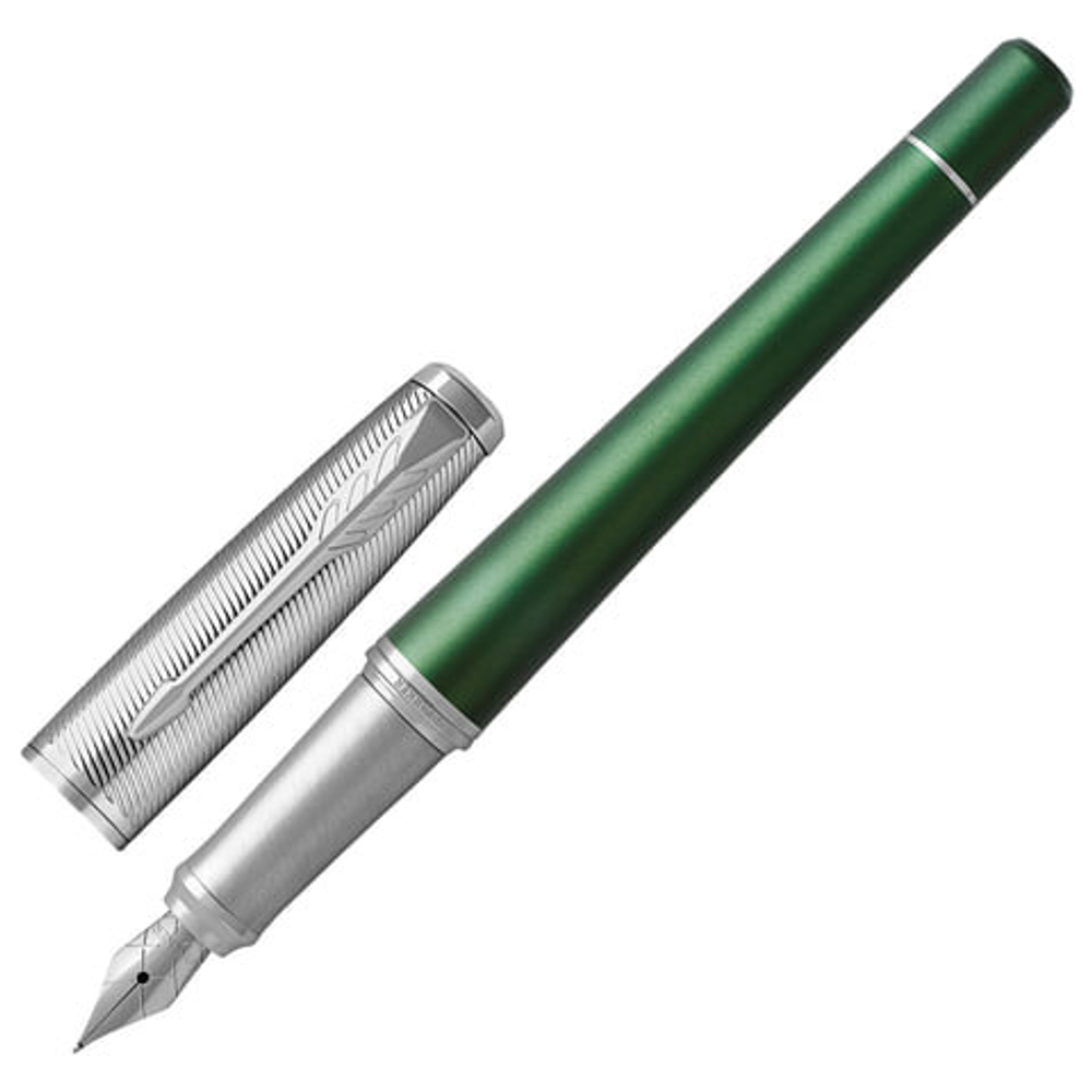 Ручка перьевая PARKER "Urban Premium Green CT", корпус зеленый, хромированные детали, синяя, 1931617