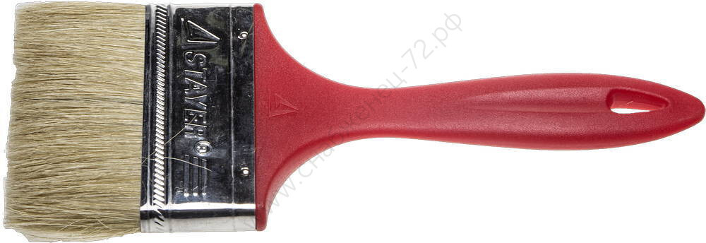 STAYER UNIVERSAL-EURO 100 мм, 4″ светлая натуральная щетина, пластмассовая ручка, Плоская кисть (0108-100)