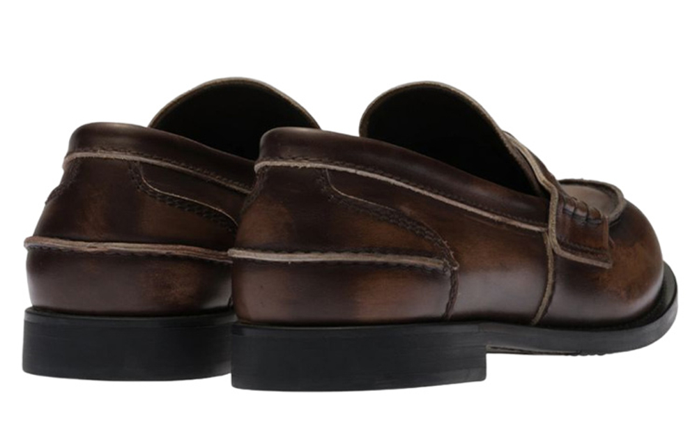 MIU MIU Logo-embossed Leather Penny Loafers