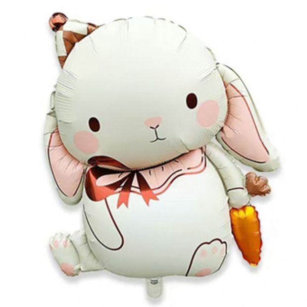 К Шар-фигура, фольга, "Зайка в колпаке" (Веселая Затея), 35"/89 см (БГ-)