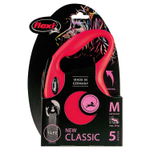 flexi рулетка New Classic M (до 25 кг) 5 м лента красная