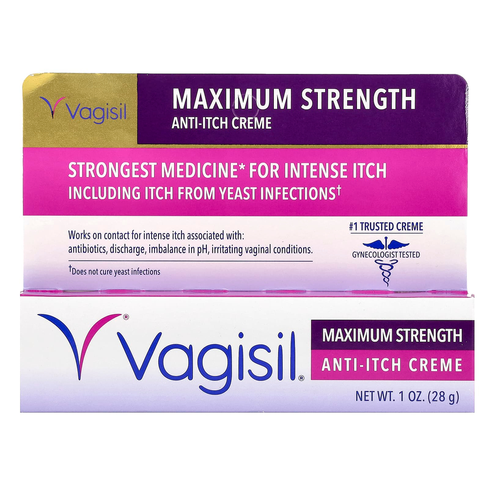 Vagisil, Крем против зуда, максимальная сила действия, 28 г (1 унция)