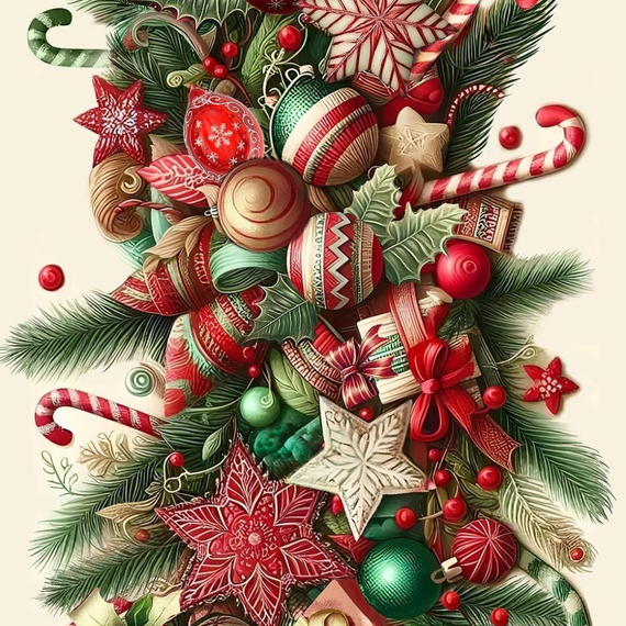 Вафельное полотно &quot;Гирлянда&quot; | ш.50 см | 170 г/м² | хлопок-100%