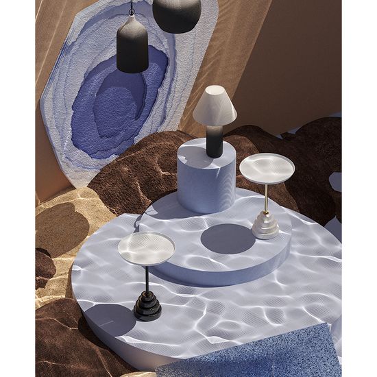 Светильник настольный sustainable collection, D30х55 см, черный/белый