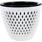 Кашпо для цветов пластиковое 3л d-17,1см «Версаль» Белый/Чёрный