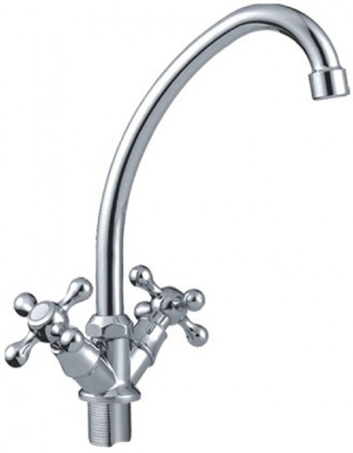 Смеситель для кухни 1/2 кер F4008-2 FRAP КРЕСТ (выс.пов.излив, п/гайку, хром, силумин)