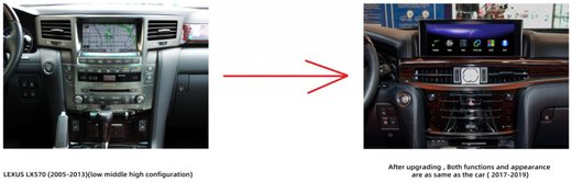 Магнитола + пластик для обновления салона Lexus LX570 2007-2015 в рестайлинг 2016-2021 - Carmedia DAFT-2770-S10 монитор 12.3" на Android 10, Carplay, 4G-SIM слот, 6/128ГБ