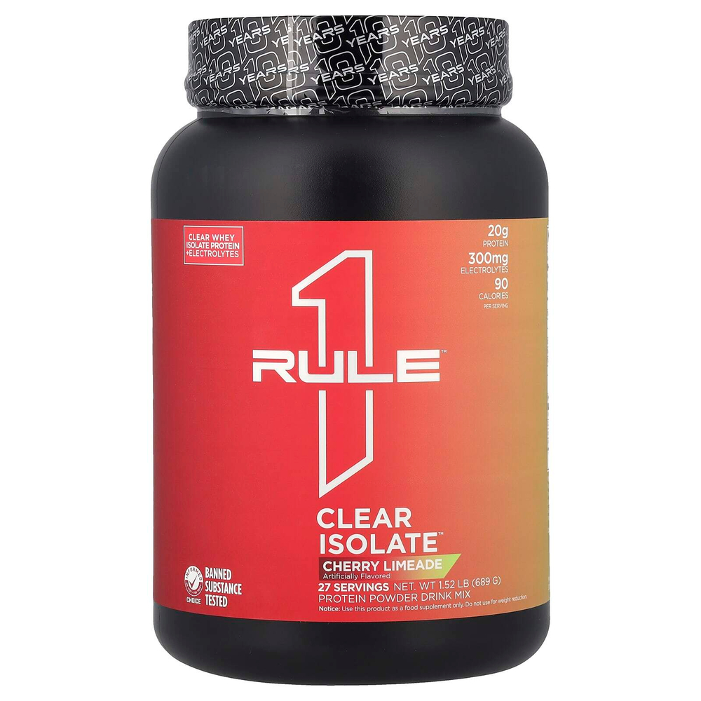 Rule One Proteins, Clear Isolate ™, вишневый лаймад, 689 г (1,52 фунта)