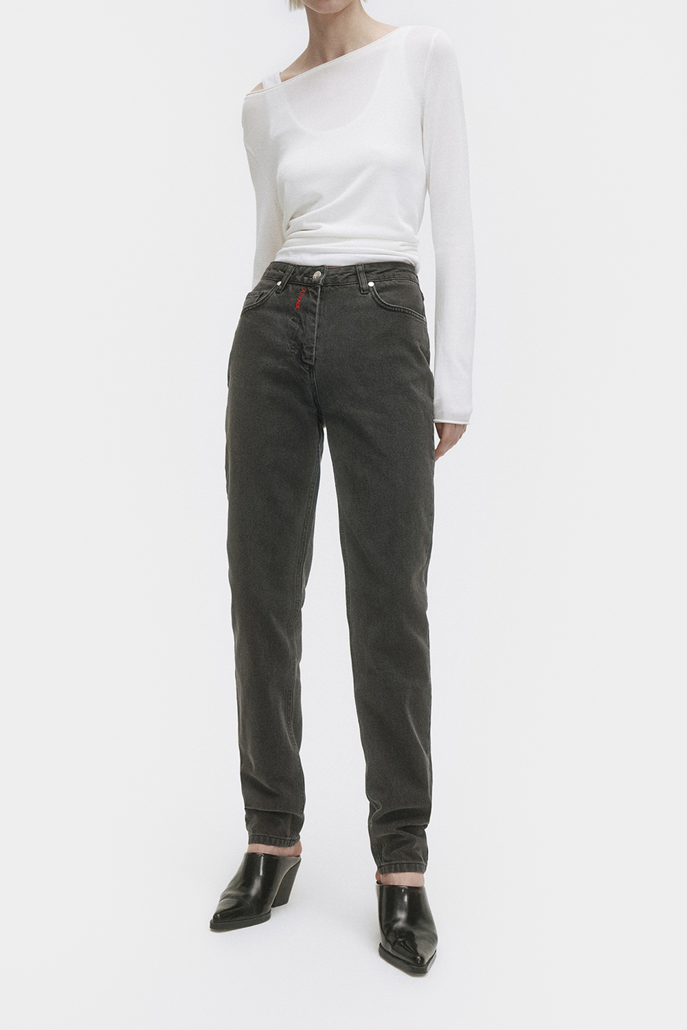 Джинсы женские узкие серого цвета Woman Jeans Slim Grey