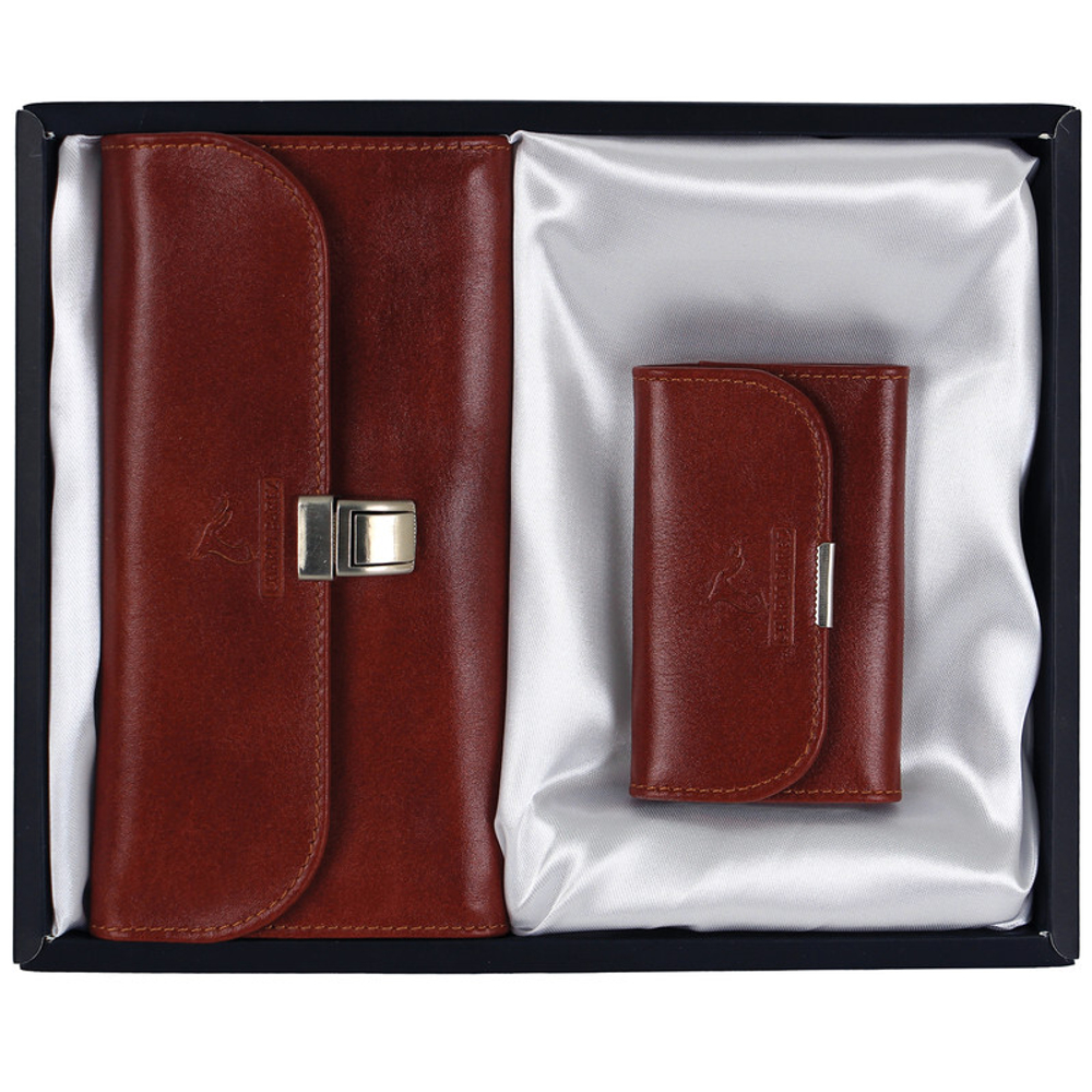 Комплект женский кошелек и ключница Barez Leather натуральная кожа Иран DS22nw 391