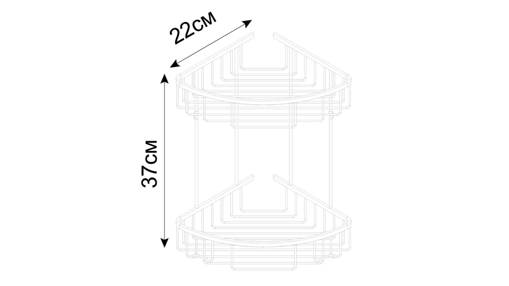 Полка угловая FIXSEN "HOTEL" двухэтажная FX-31051-2