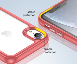 Усиленные чехол с боковыми рамками красного цвета для iPhone XR, мягкий отклик кнопок