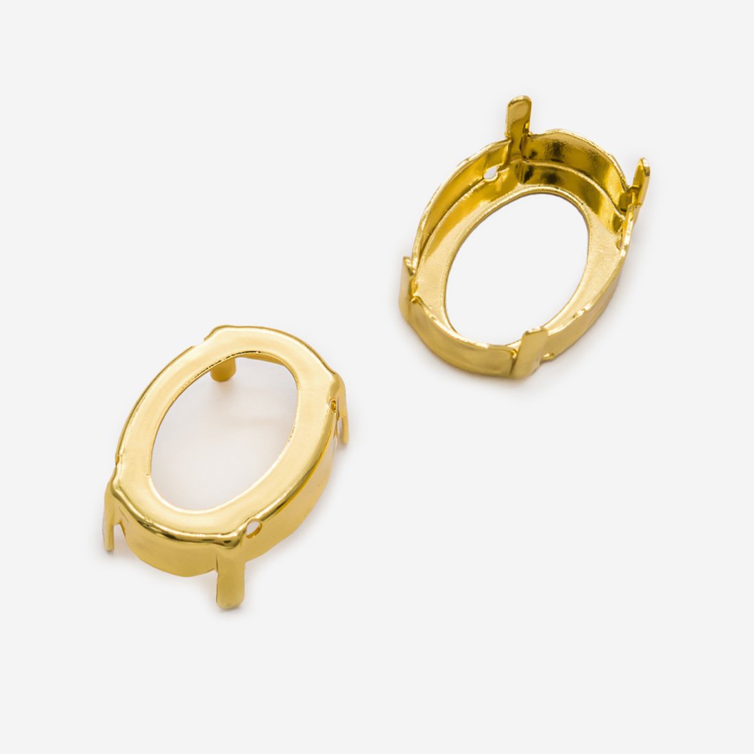 Оправа (цапы) для кристаллов Овал (Oval Fancy Stone) 18*13мм, позолота