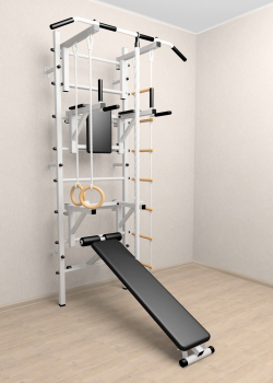 Шведская стенка Sv Sport 508 (Турник стандарт/Брусья/Стойка/Скамья/Канат/Кольца/Лестница)