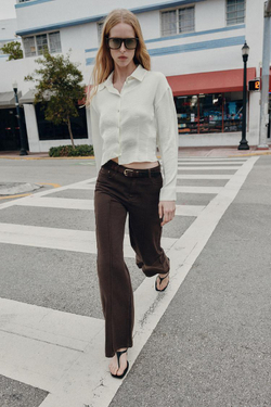 ZARA АТЛАСНАЯ РУБАШКА С ПРИТАЛЕННЫМ СИЛУЭТОМ, ЭКРЮ