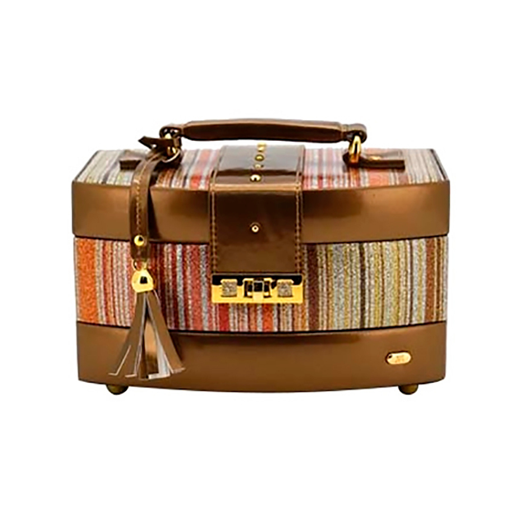 Шкатулка для украшений Jardin D'Ete, цвет бронзово-золотистый, "мерцание", 22х16х12,8 см