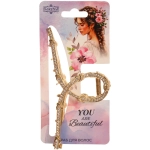 Заколка-краб для волос «AKS - DesignPRO», петля, цвет золото и хром, 11*5см