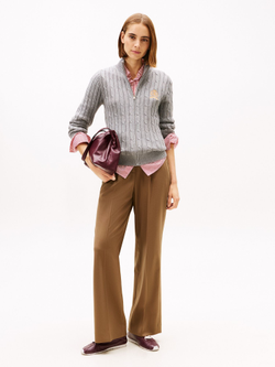 Кардиган Tommy Hilfiger Crest Logo Cable Knit Zip Cardigan Medium Grey Heather