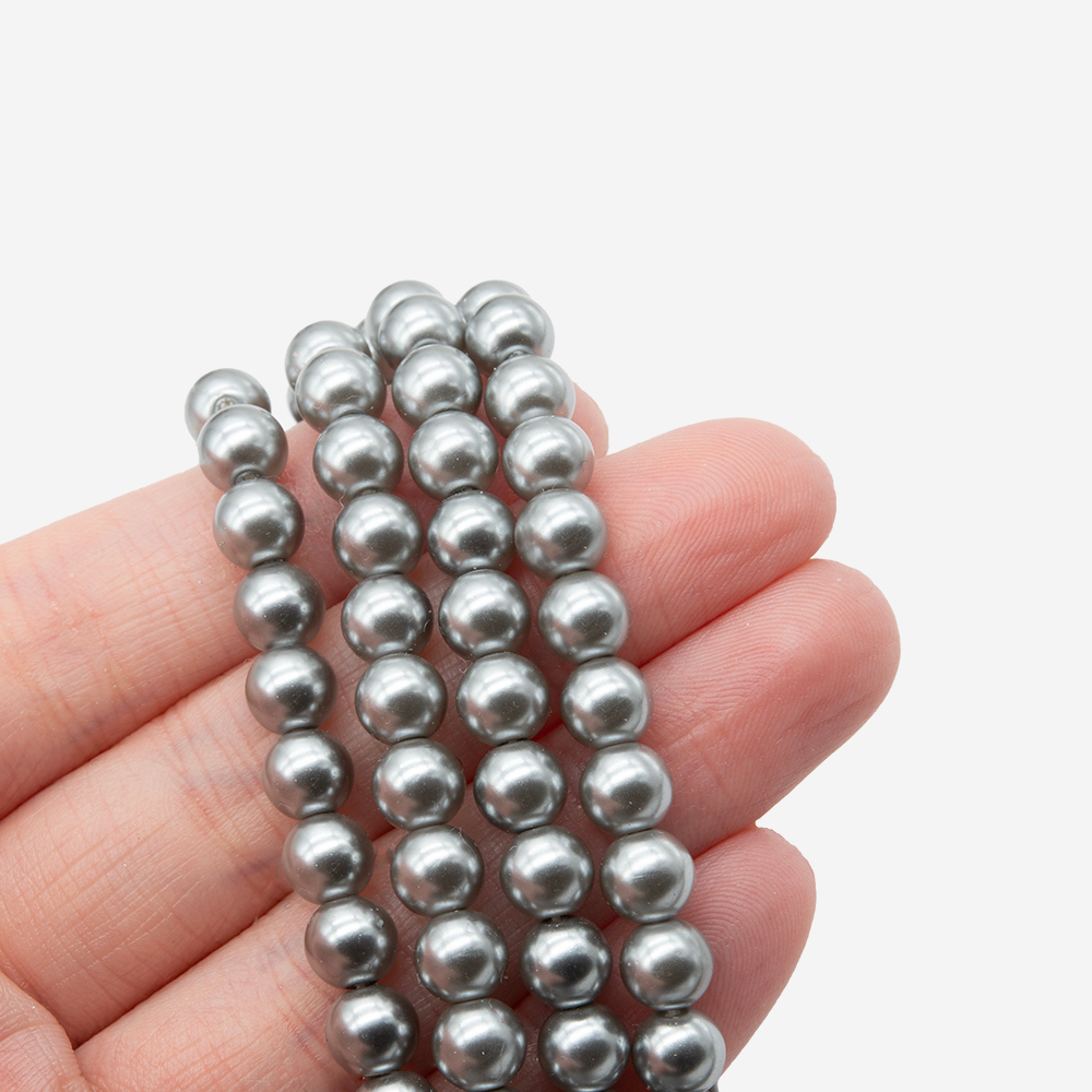 Хрустальный жемчуг, оттенок "Пепельная дымка", шар 6мм