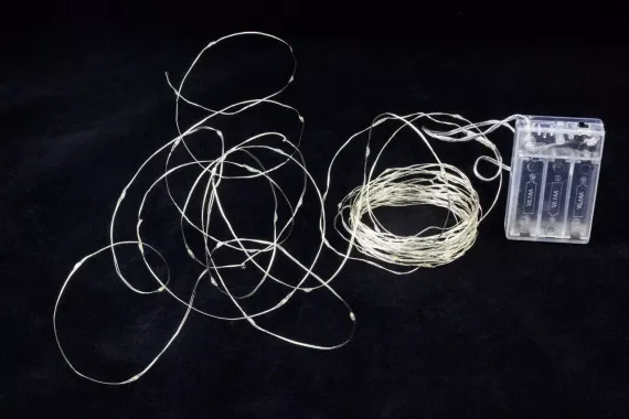 Светодиодная нить Роса 10 м., 100 разноцветных LED ламп, прозрачный провод, Winner Light (m.01.4T.100-)