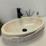 Раковина из оникса Oval White Marmo Wave OO-62533 58*38*15