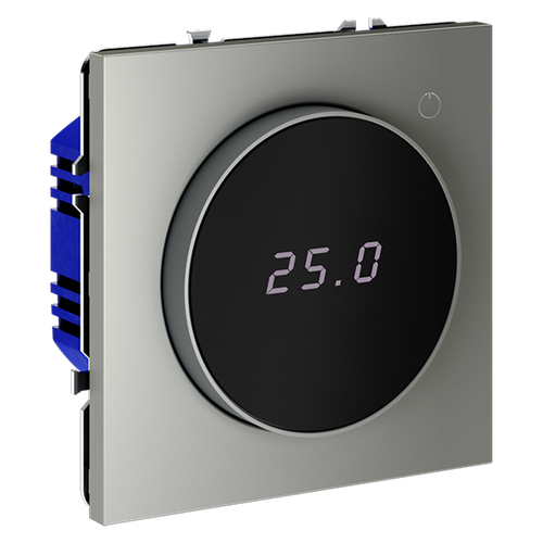 Терморегулятор электронный VOLTUM S70 с индикацией и датчиком, для теплого пола, (сталь)