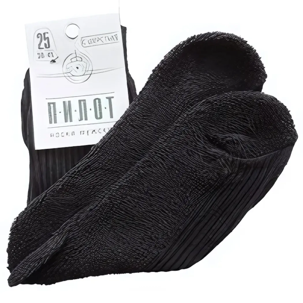 Носки мужские теплые ПИЛОТ махровый след снаружи, цвет чёрный р. 27