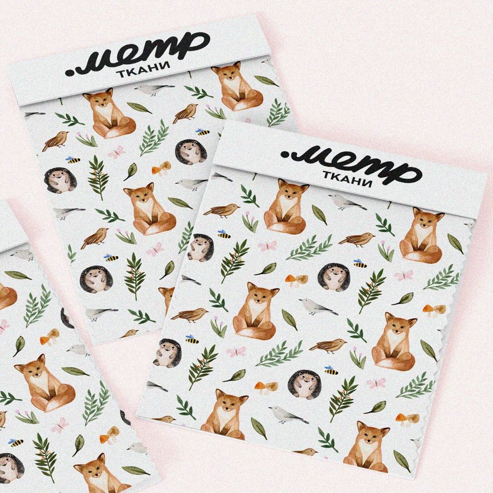 Ткань дюспо лисята и ежата