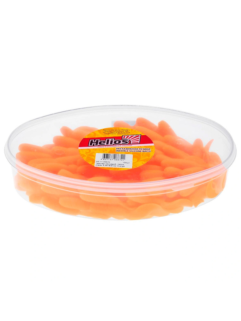 Твистер несъедобный Helios Credo 3,35"/8,5 см White & Green 100шт. (HS-11-016-N)